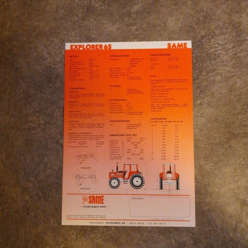 Broschyr SAME Traktor EXPLORER 65