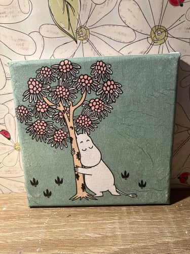 Canvas Tavla Mumin trädkram party 15x15 cm