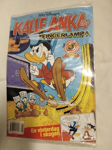 Kalle Anka & Co 2007 nr 8. inplastad. med leksakFingerlampa Fingerlykta