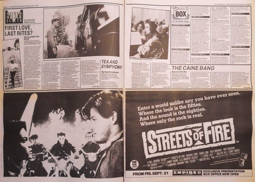 SILVERSCREEN - STREETS OF FIRE m.m., PRESSKLIPP 1984