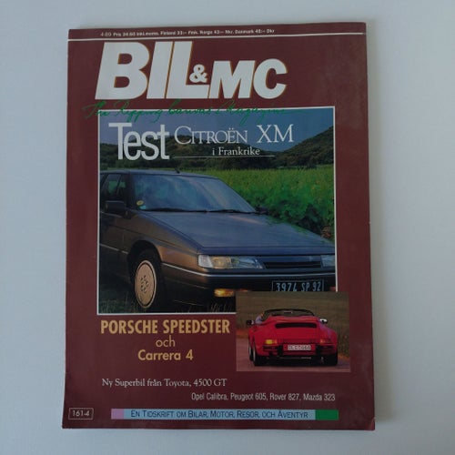 BIL & MC Tidning Nr 161-4 - Test Citroën XM, Porsche Speedster, Toyota 4500 GT