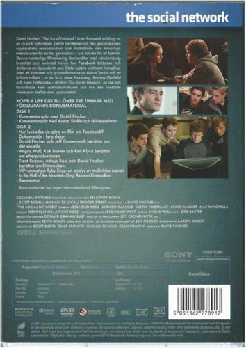 THE SOCIAL NETWORK - 2 DVD ( SVENSKT TEXT )