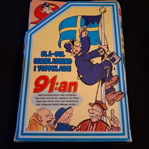 91:an tidningar 2019-2023 och "Blå-gul serieläsning i toppklass!" samlingsbox