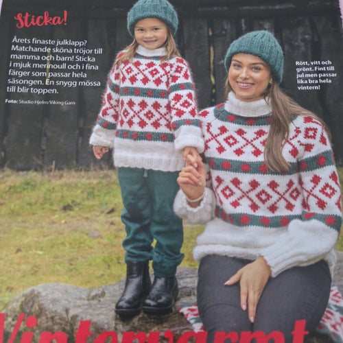 STICKMÖNSTER-PÅ EN JULTRÖJA DAM&BARN + MÖSSA