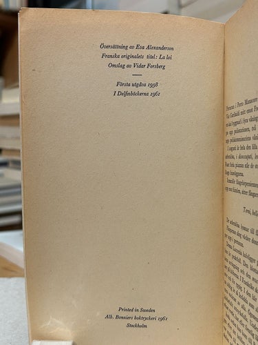 Lagen av Roger Vailland, Bok, Good plus