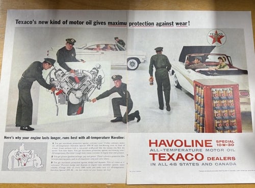 Tidningsutdrag 1958 Texaco Oil