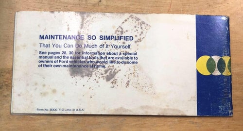 1971 Ford Passanger Cars Maintenance Manual