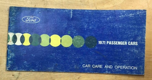 1971 Ford Passanger Cars Maintenance Manual