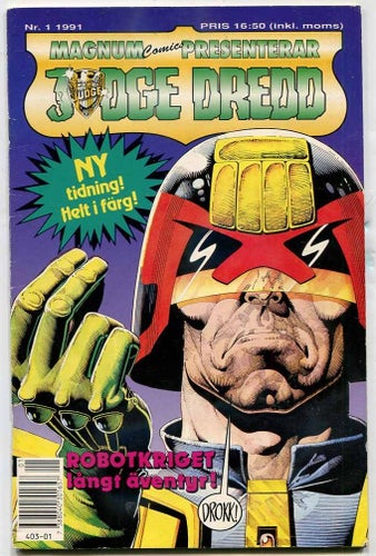 Judge Dredd 1991 nr 1 FÖRSTA NUMRET art by Turner, Gibson et