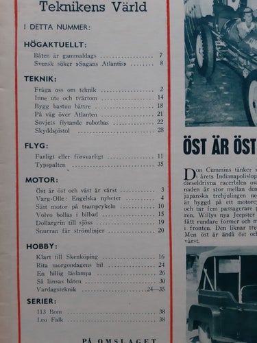 Teknikens Värld nr 9 1950: båtar, teknik, flyg, motor, hobby