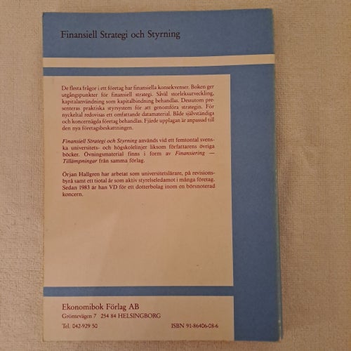 Finansiell Strategi och Styrning - Örjan Hallgren - 1990