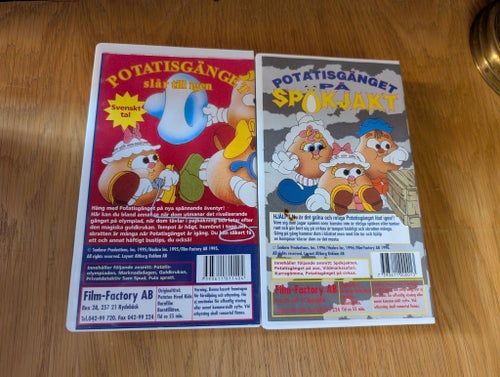OÖPPNAD!! 2 ST Potatisgänget slår till igen & Potatisgänget på spökjakt - VHS