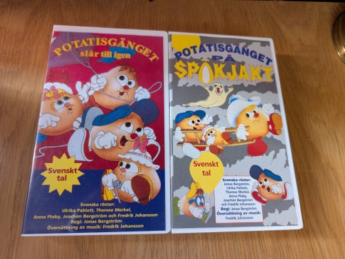 OÖPPNAD!! 2 ST Potatisgänget slår till igen & Potatisgänget på spökjakt - VHS