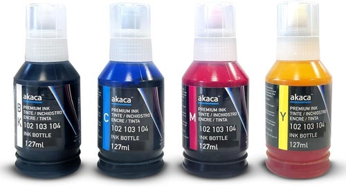 AKCA Epson Ecotank Premium Ink 102 103 104 Ink (4x125ml XL Bottle) Multipack