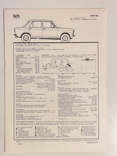 FIAT 128 1975 DATABLAD MKT FIN!