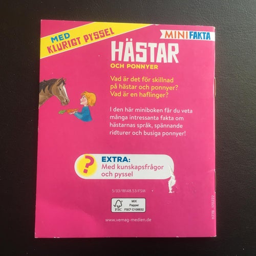 HÄSTAR OCH PONNYER - MiniFakta - lite större än en pixi bok