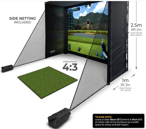 Golfsimulator Slagskärm och Inneslutning 3,3 x 2,5 x 1 m