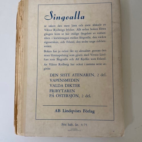 Singoalla av Viktor Rydberg (Okänt År)