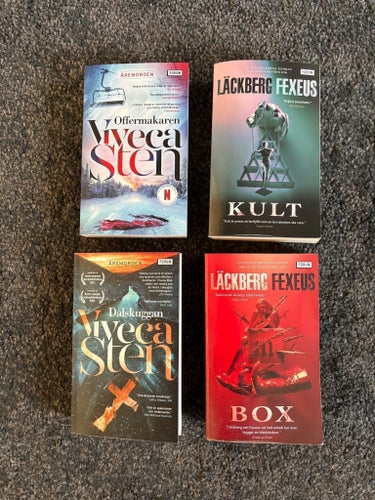 Böcker av Viveca Sten och Läckberg/Fexeus