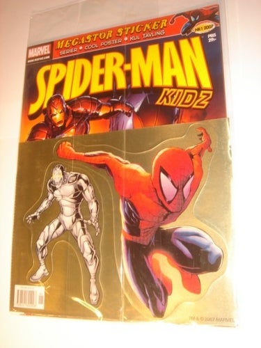 SPIDERMAN I ORIGINAL PLAST med leksak 2007 1 STICKERS