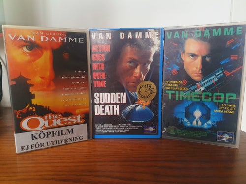 3x Jean-Claude Van Damme (HYRFILM EXRENTAL) Sudden Death. Timecop & The Quest