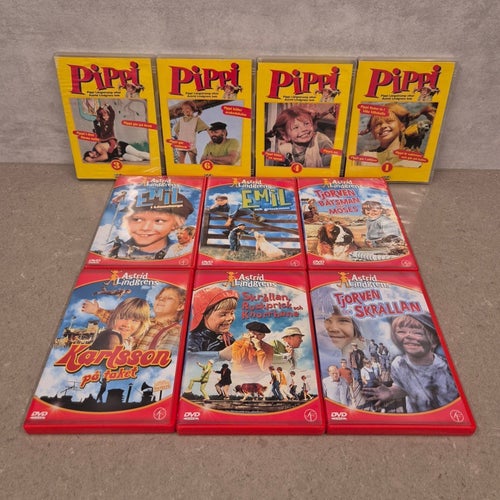 Astrid Lindgren Samling 10 DVD-filmer och Pippi Långstrump - Retro Julklappstips