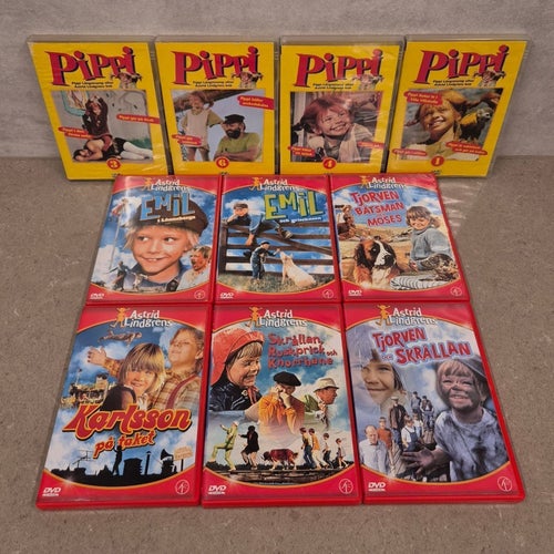 Astrid Lindgren Samling 10 DVD-filmer och Pippi Långstrump - Retro Julklappstips