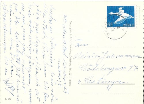 Hälsning från Laholm Stämplad 1975