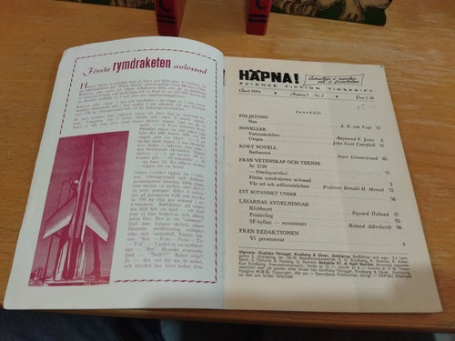 Häpna! 1954 nr 2, Äventyr i tid och rymd, science fiction tekniska äventyr, VF