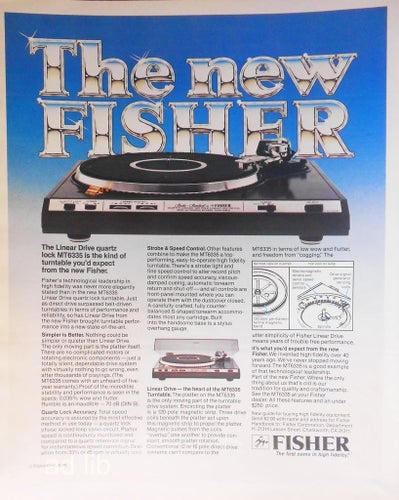 FISCHER MT6335 TURNTABLE, HI-FI TIDNINGSANNONS 1980