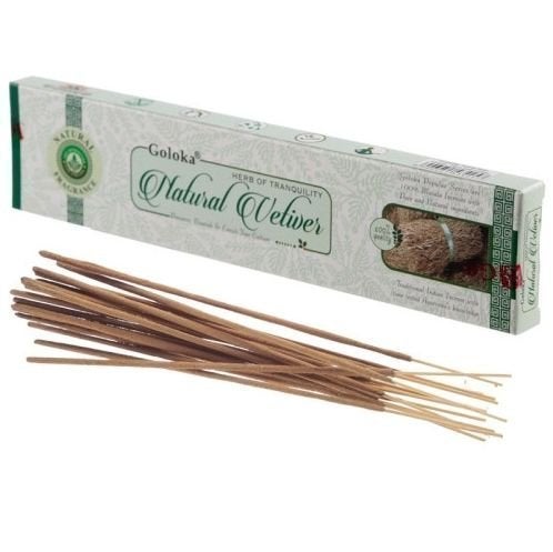 1 x Goloka NATURAL VETIVER – Rökelsepinnar, Incense, Rökelser, Rökelse 15g
