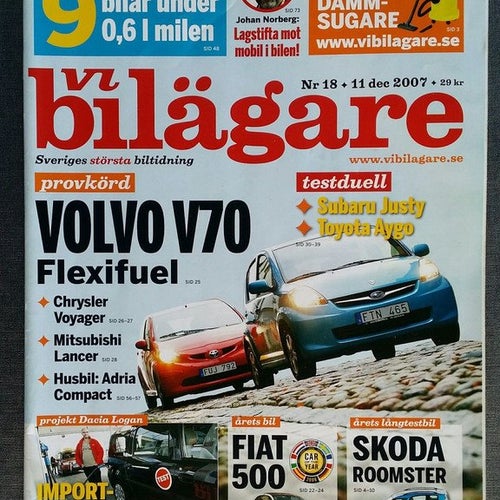 Vi bilägare 18 2007: Mitsubishi Lancer, Volvo V70 2,0 F, Chrysler Voyager