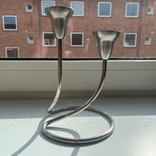 Georg Jensen Swing – Dubbel Ljusstake i Borstat Stål
