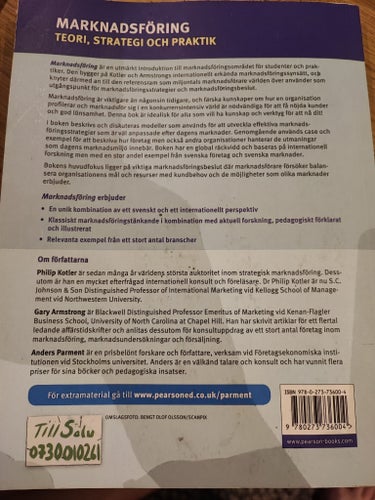 Marknadsföring Teori, Strategi Och Praktik av Philip Kotler, Gary Armstrong,