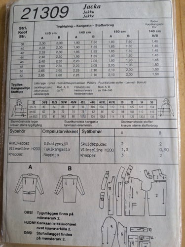 Oversized kavajmönster, Stil 21309