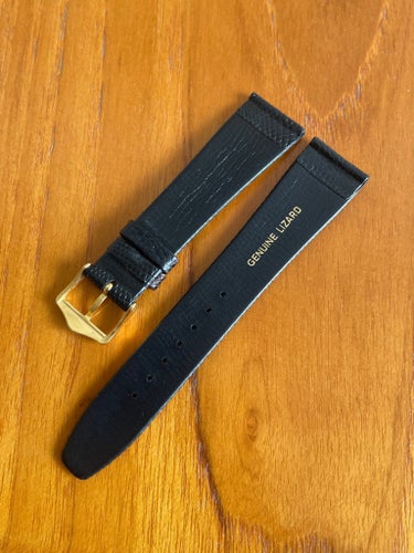 Läderband 20mm Lizard Brun vintage