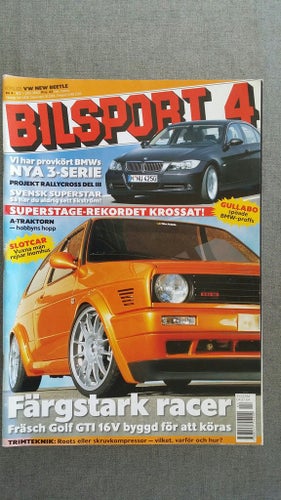 Bilsport nr 4 2005: BMW M3 CSL, VW Golf GTI 16V 1988 + guide New Beetle