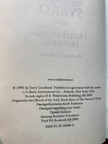 SANNINGENS SVÄRD del 7 Trollkarlens fästning Terry Goodkind 2002
