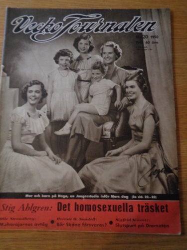 Vecko Journalen nr20 1950 Kungligt mor och barn på Haga omslaget,