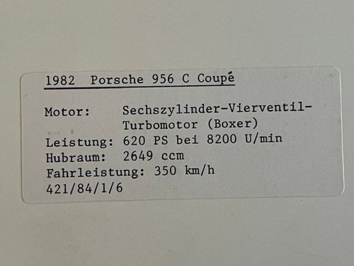 Porsche 956 C Coupé originalfoto från fabrik i format 17 x 23 cm - hur ofta ...?