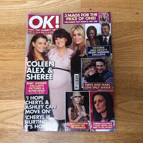Vintage OK Magazine 26th February 2008 + Heat Magazine and OK USA Magazine