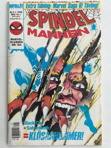 Spindelmannen - 1990:5. FN+ med Marvel Saga 5 och poster