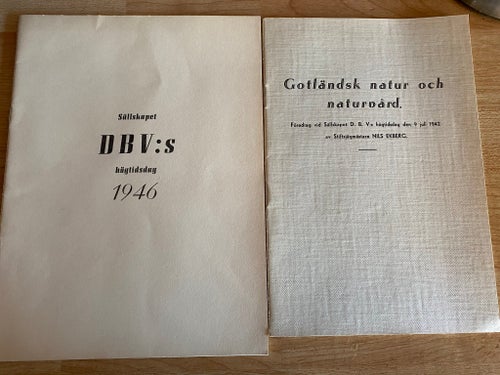 Sällskapet D. B. V:s högtidsdag 1942 och 1946