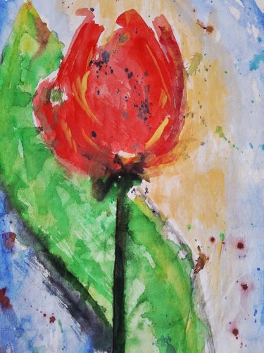 Flower of Love Watercolor by Christina Svensson Copyright
