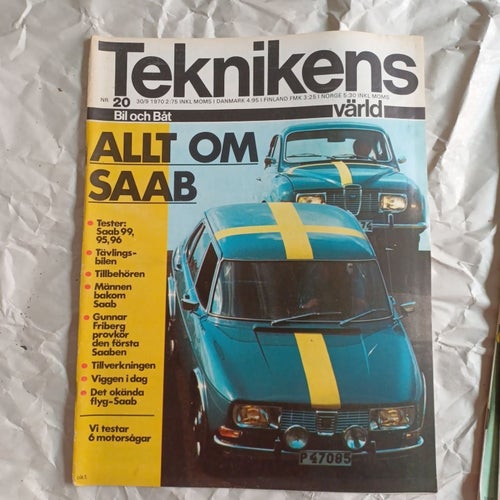 TEKNIKENS VÄRLD 1970, nr. 20, Ford Taunus, Saab 99