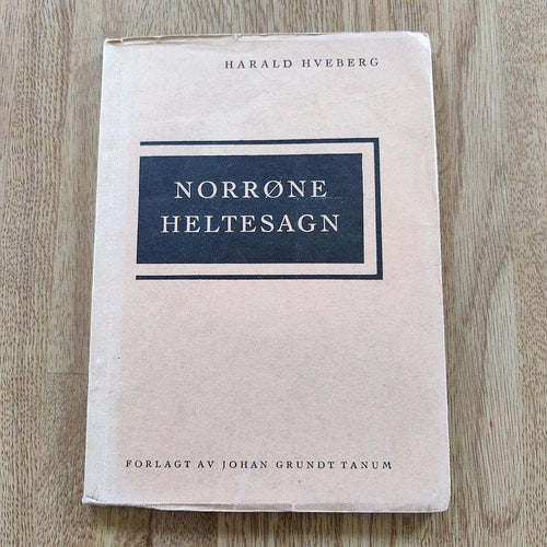 Norröne Heltesagn (m dedikation + brev) av Harald Hveberg (hft) Norge