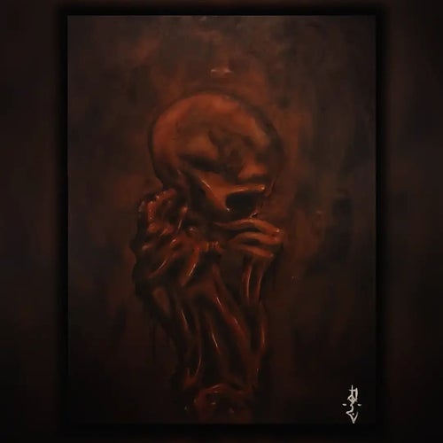 ONE WHO SEES WHAT EYES DO NOT - Original Dark Art, glassed and framed.
