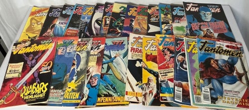Vintage serietidningar, merparten Fantomen men även Spindelmannen & Hulk