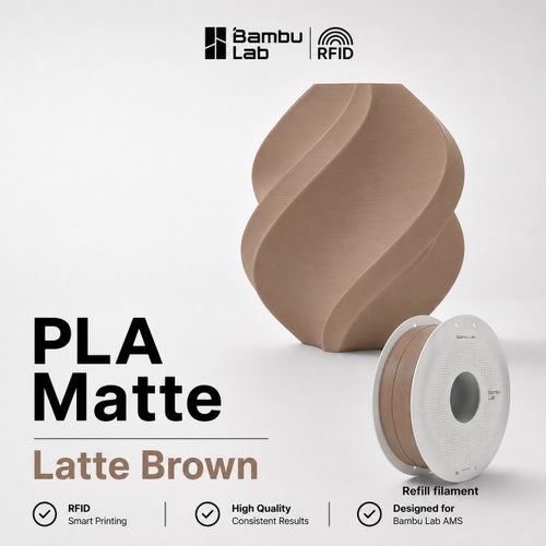 Bambu Lab PLA Matte Latte Brown 1.75mm 1kg Refill