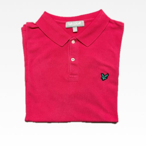 Lyle & Scott rosa pikétröja, storlek L